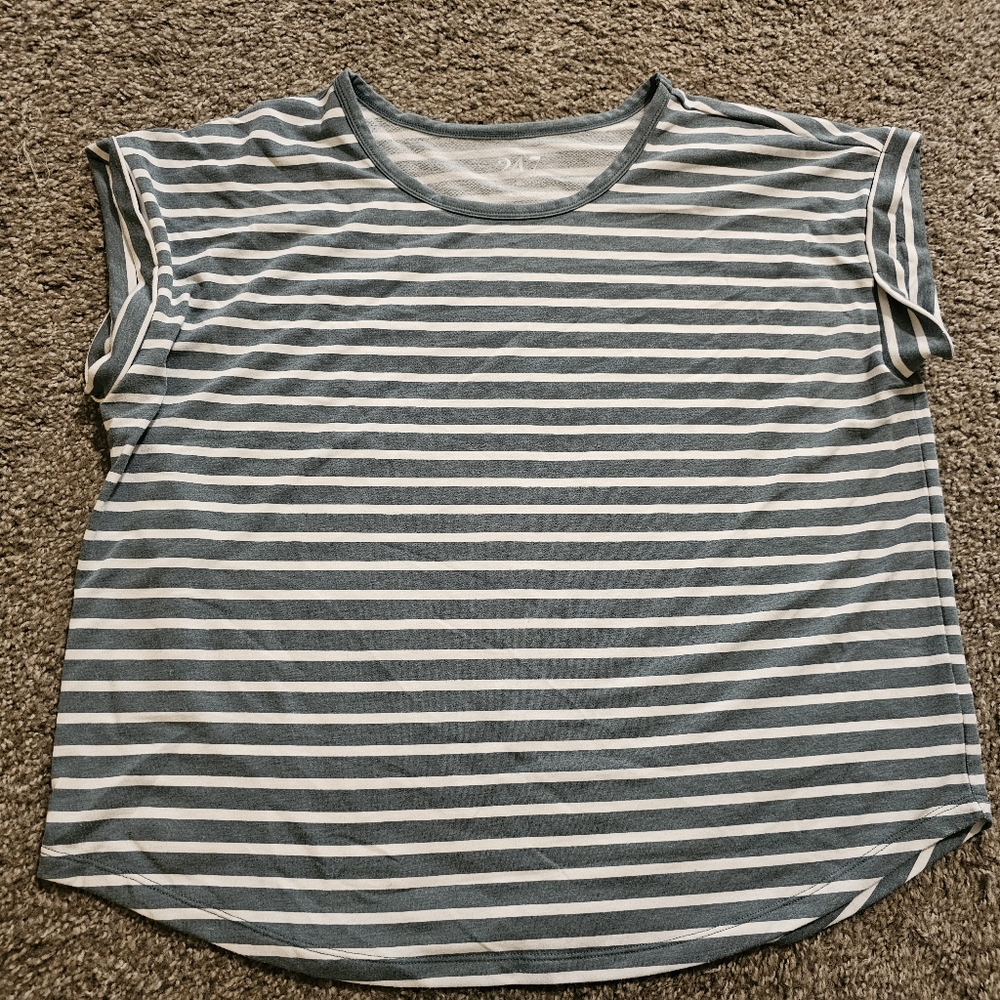 Striped Blue and White Women's Top